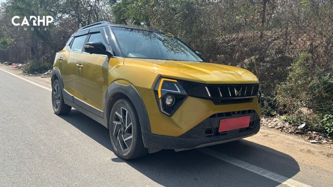 Mahindra XUV 3XO in golden yellow