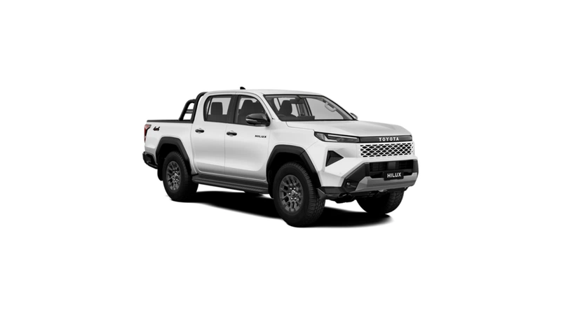 Toyota Hilux front three-quarter view in Super White