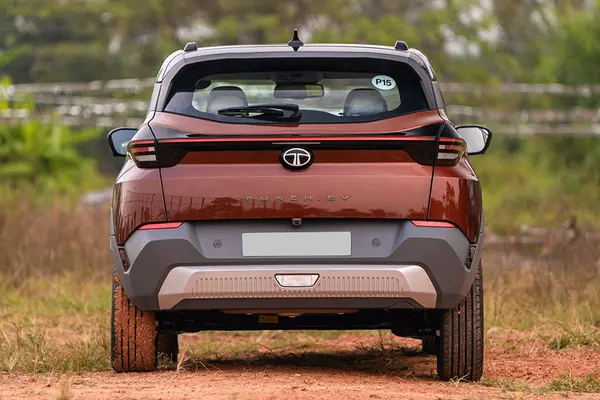 The Punch EV facelift gets the connected tail light treatment at the rear.