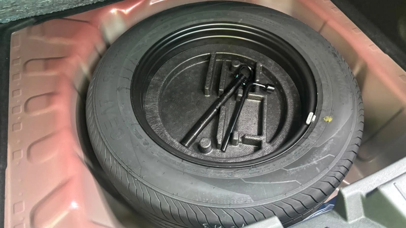 spare wheel stored beneath the boot floor