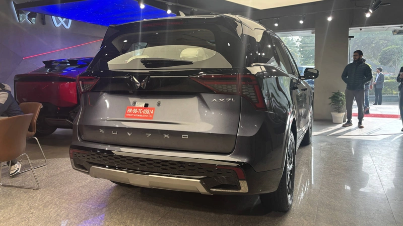 Rear view showing LED tail lamps and skid plate