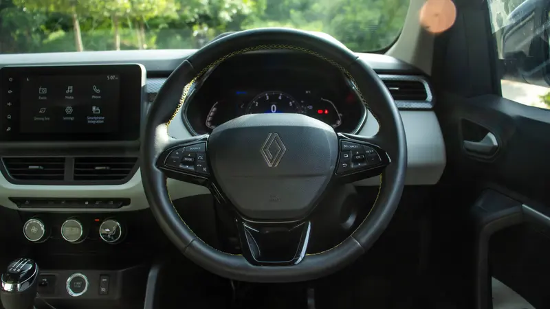 driver cockpit and steering wheel