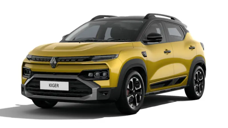 in Oasis Yellow with Mystery Black roof