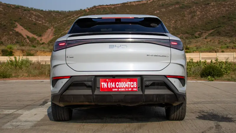 Rear view showing LED tail lights, sequential rear indicators and LED centre high-mount stop light