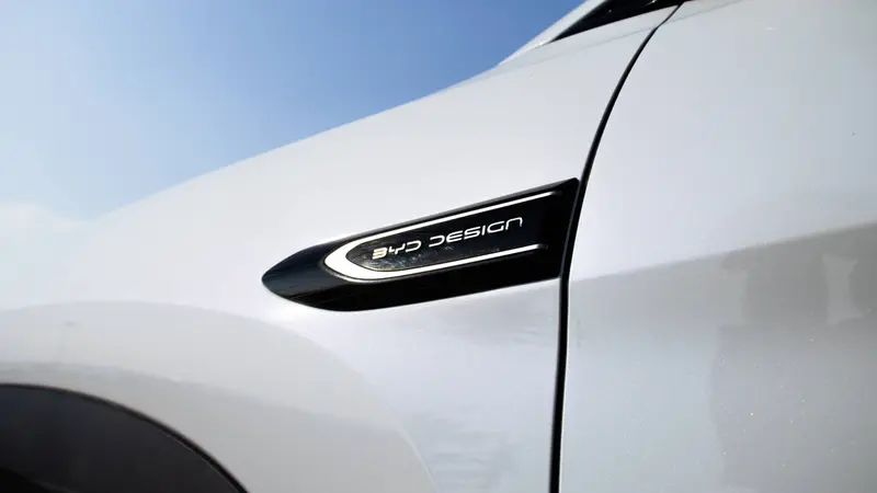 BYD DESIGN badge on the front fender