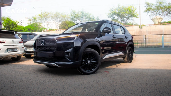 Honda Elevate in all-black front side view