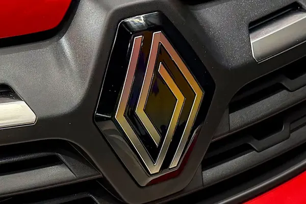 The new Kwid features a large Renault badge in its grille.