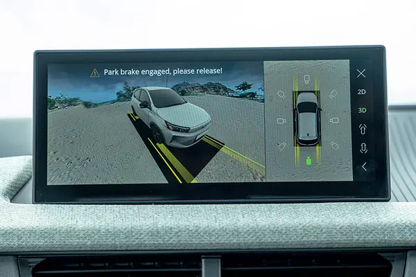 It comes equipped with a 360-degree camera system with a blind spot monitoring feature.