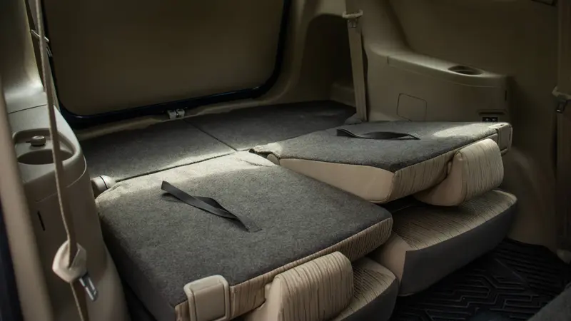 third-row seats folded for luggage space