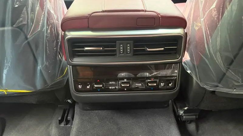 rear climate control panel with ventilated and heated seat controls