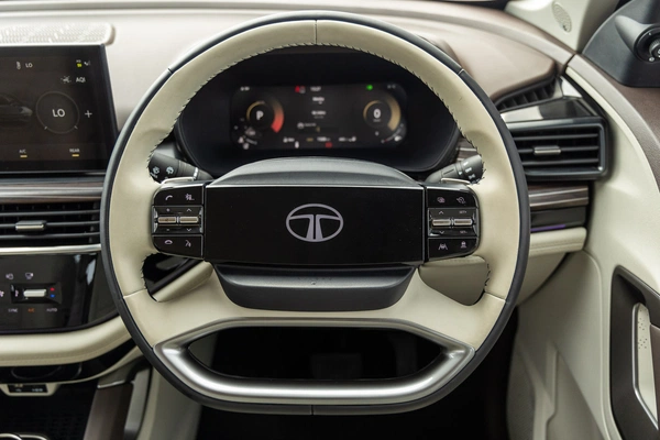 Backlit steering-wheel logo.