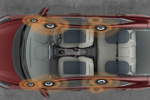 8-speaker audio system sounds refined and balanced.