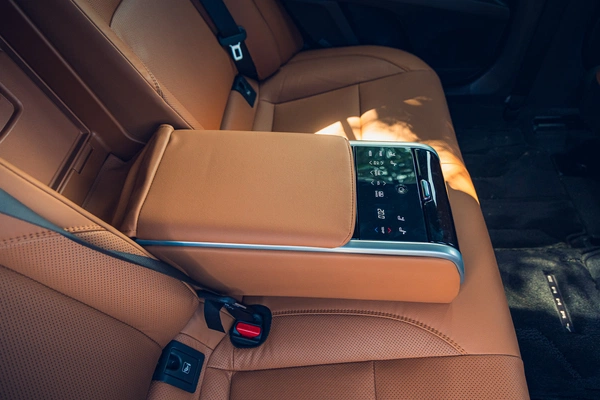 Rear armrest control panel.