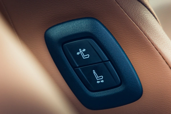 Rear passenger can slide front seat forward.