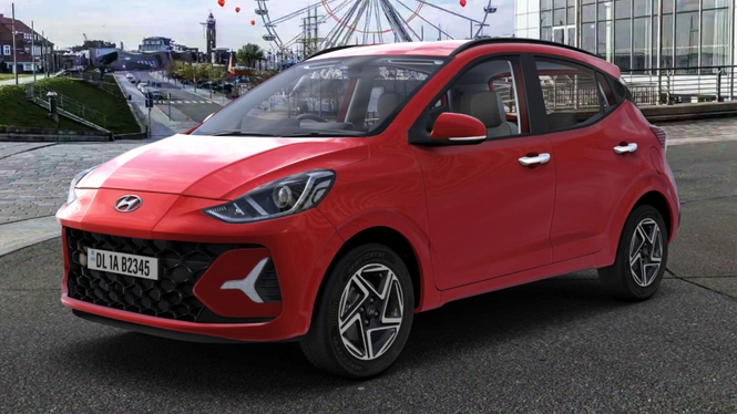 Hyundai Grand i10 NIOS Fiery Red Exterior Front Side View