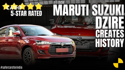 2025 Maruti Suzuki Dzire Earns 5-Star Safety Rating From GNCAP