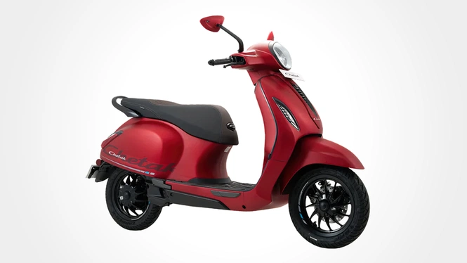 Chetak C3501 Matt Scarlett Red Side View
