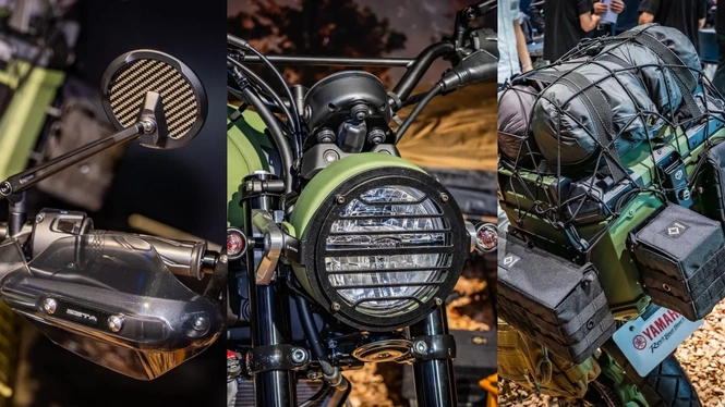 Yamaha XSR155 BEAMS Custom: Accessories, Headlight Grille, and Luggage Setup Details
