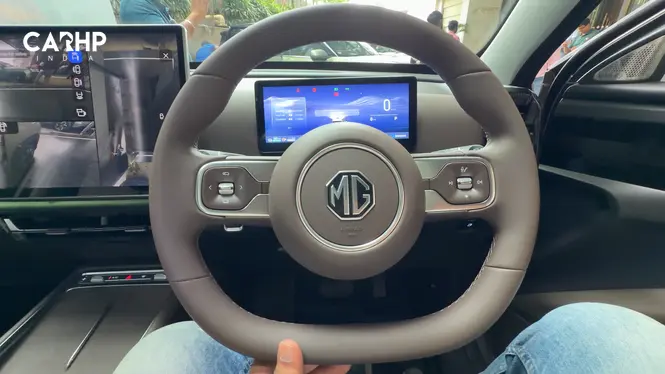 MG Hector Tomahawk PHEV sterring wheel and driver's digital display view