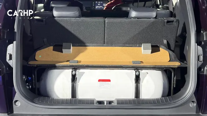 Kia Carens Clavis CNG boot with 60-litre tank