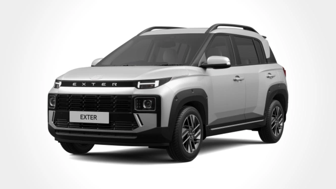 Hyundai Exter Atlas White Exterior Front Side View