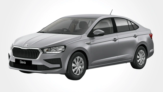 Skoda Slavia Classic Brilliant Silver Front Side View