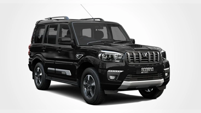 Mahindra Scorpio Classic S11 Stealth Black Front Side View