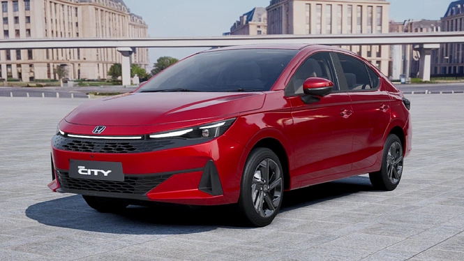 2026 Honda City SV Radiant Red Metallic Front Side View