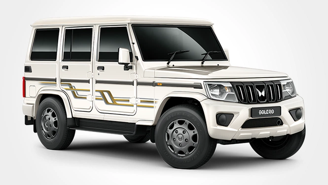 Mahindra Bolero B6 Diamond White Front Side View