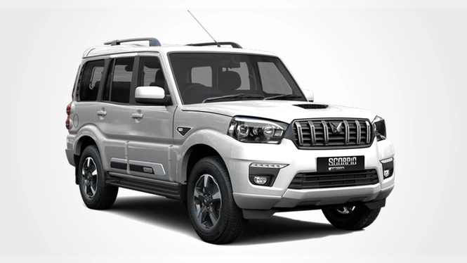 Mahindra Scorpio Classic S11 Diamond White Front Side View