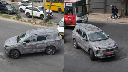 Tata Safari EV Spied Testing With Heavy Camouflage in Bangalore Image
