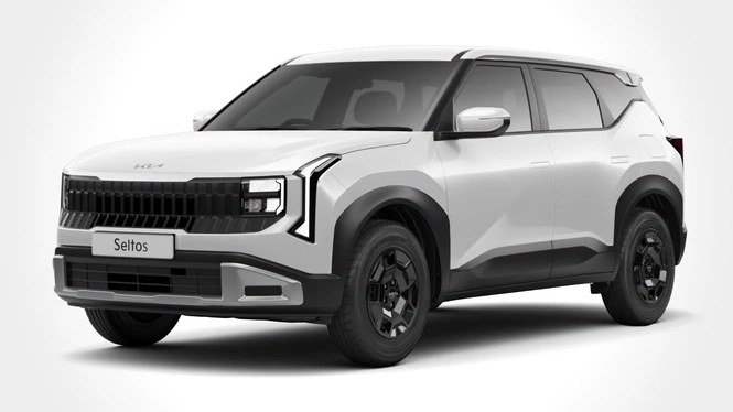 Kia Seltos HTE Glacier White Pearl Front Side View