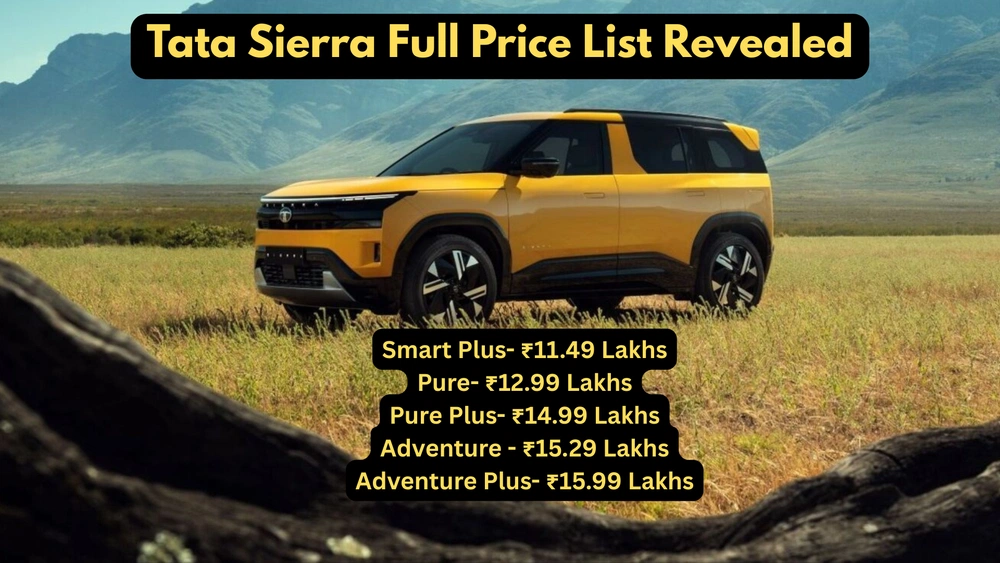 Tata Sierra full Price List Revealed