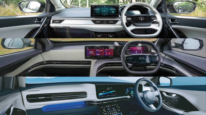 Tata Curve EV vs Mahindra BE 6 Vs Hyundai Creta EV interior