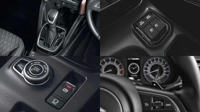 Maruti Suzuki Grand Vitara: e-CVT; EV Mode/Drive Mode Switches; Drive Mode Selector; Paddle Shifters (Source: Maruti Suzuki NEXA/ARENA)
