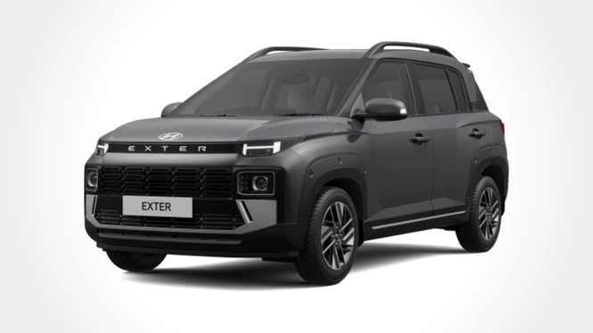 Hyundai Exter Titan Grey Matte Exterior Front Side View