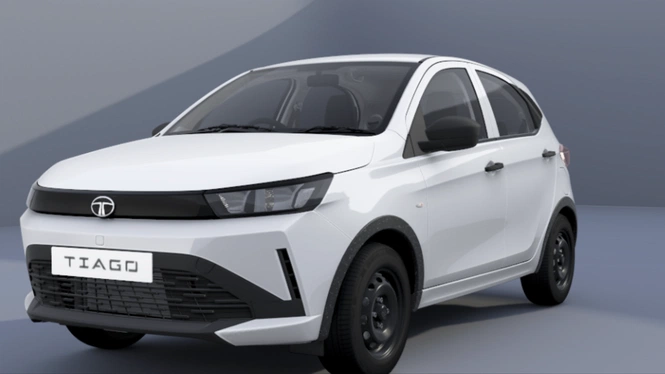 new tata tiago smart in white base model