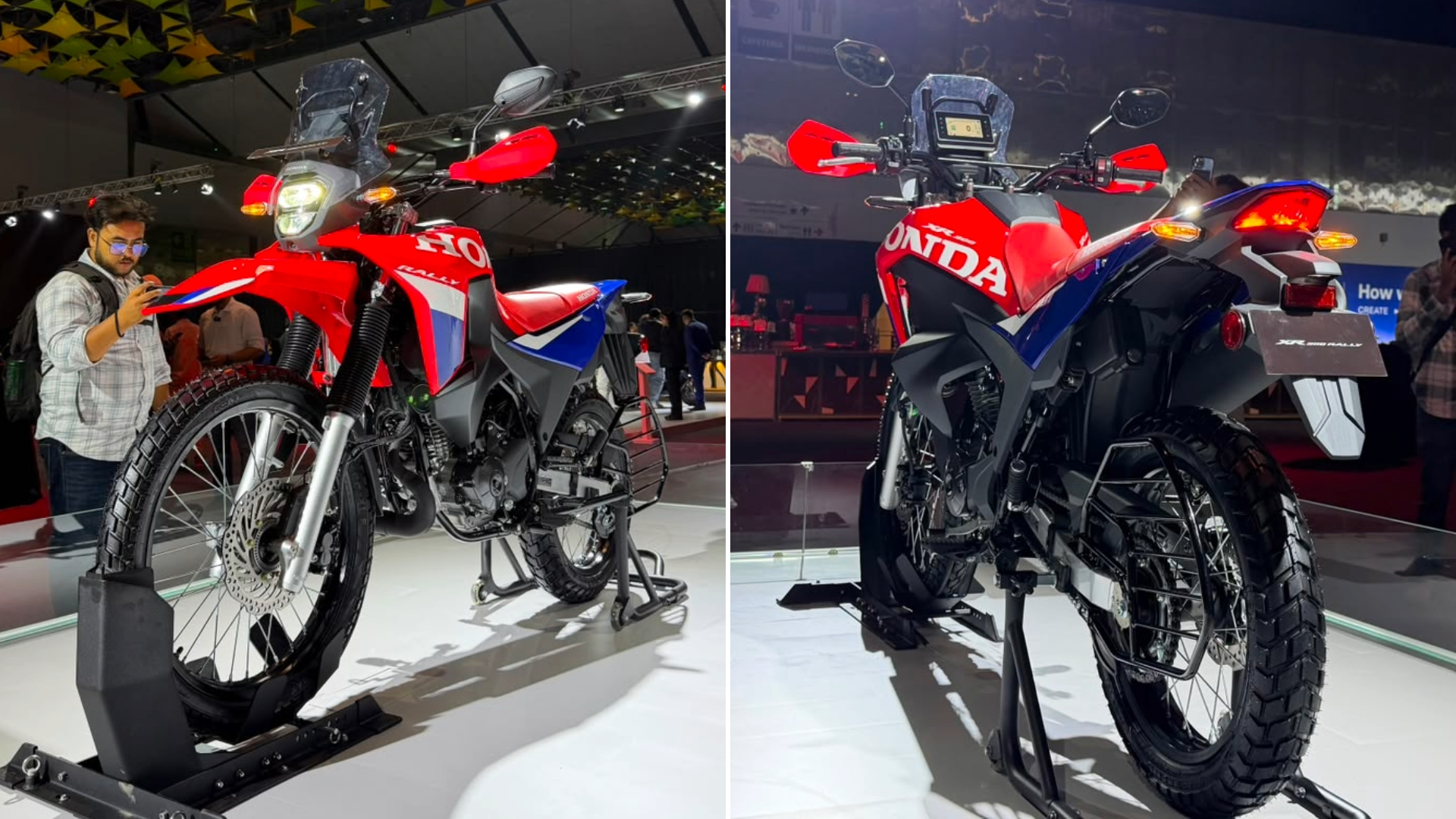 Honda XR300 Rally Front Left And Rear Left Three Quarter Views