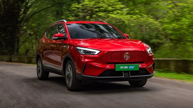 MG ZS EV in red