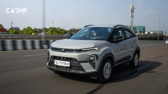 Tata Nexon in Gray Exterior Front Side View