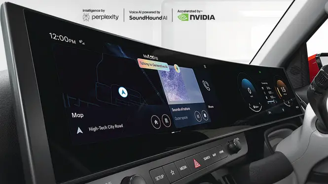 Hyundai Bayon's dual 62.5 cm (12.3” + 12.3”) curved panoramic displays with Generative AI voice assistant