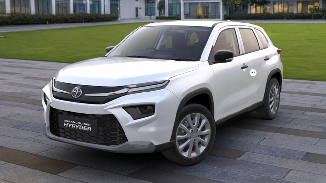 Toyota Urban Cruiser Hyryder E Café White Front Side View