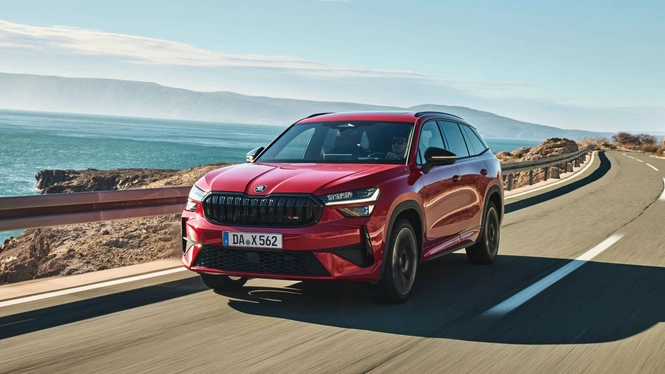 Skoda Kodiaq RS In Orange Red Colour