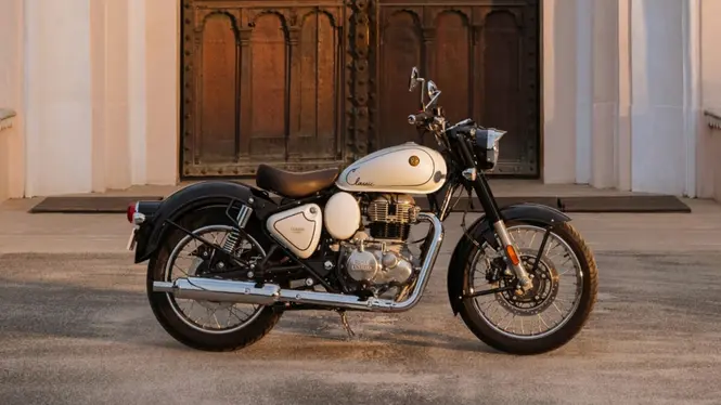 Royal Enfield Classic 350 Signature White Right Side View