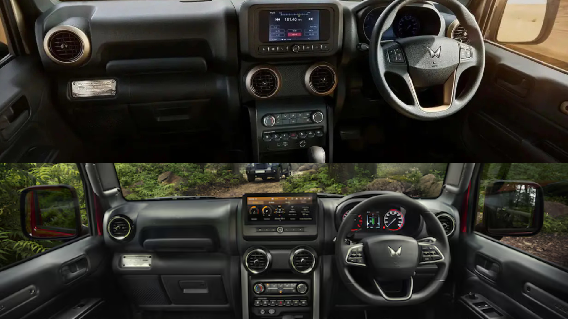 Old vs New Thar facelift Interior