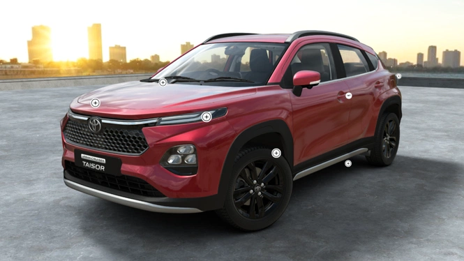 Toyota Urban Cruiser Taisor G Sportin Red Front Side View