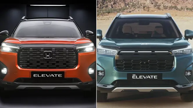 Honda Old 2023-2026 Elevate And 2026 Elevate Facelift Side-by-side Exterior Front View