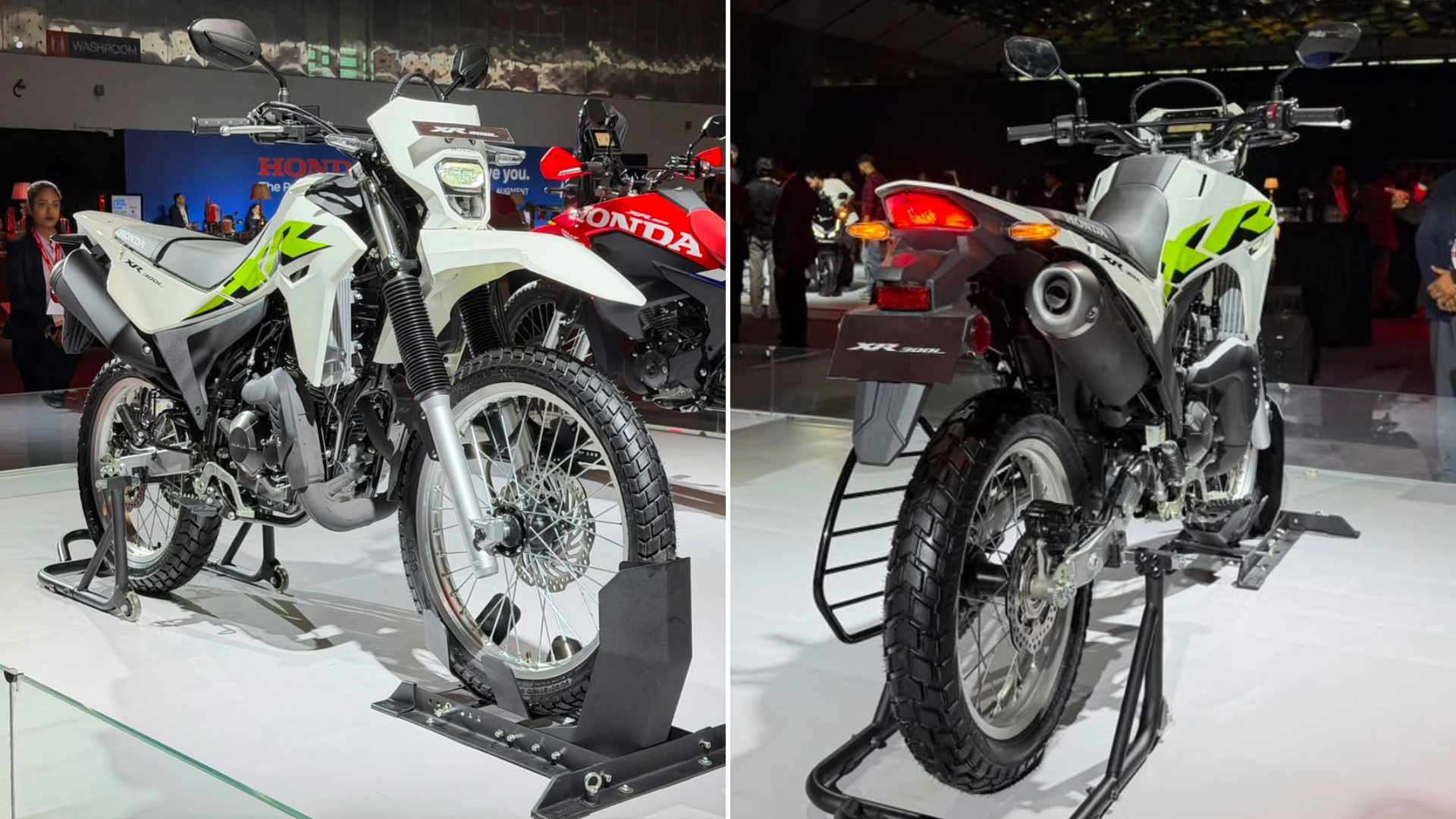 Honda XR300L Front Right And Rear Right Three Quarter Views