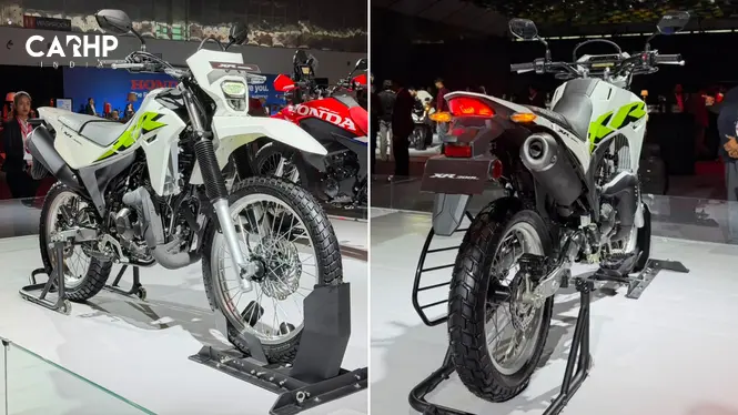 Honda XR300L Front Right And Rear Right Three Quarter Views
