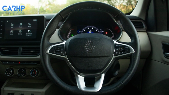 Renault Triber Interior Cabin Steering Wheel & Infotainment Display